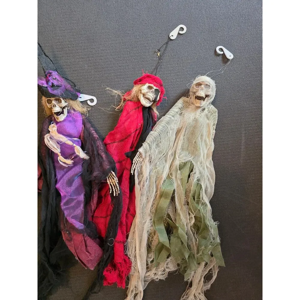 Hanging Halloween Skeletons --Witch, Pirate, Mummy Tree Hangers READ